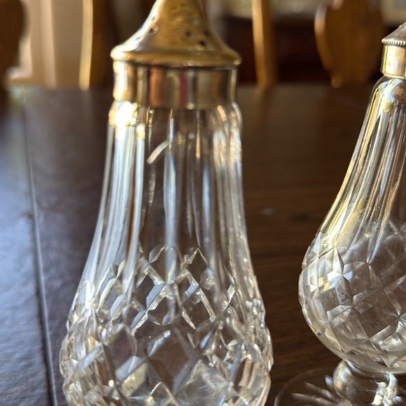 Waterford Crystal Salt & Pepper Shakers with Sterling Silver tops - Picture 9 of 10